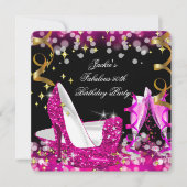 Invitation Fabuleux 50 Parties scintillant rose chaud talon h (Devant)