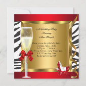 Invitation Fabuleux 50 Parties scintillant Rouge Haut talon Z (Dos)