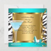 Invitation Fabuleux 50 Parties scintillant Turquoises hauts t (Dos)