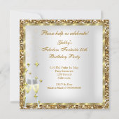 Invitation Fabuleux 50 Parties scintillant White Gold fête d' (Dos)