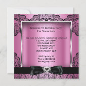 Invitation Fabuleux 50 Party Rose Damask Black Lace (Dos)