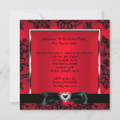 Invitation Fabuleux 50 Party Rouge Damas Black Lace (Dos)