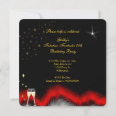 Invitation Fabuleux 50 Party Rouge Haut talons Or Noir (Dos)