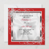 Invitation Fabuleux 50 Party Rouge Robe Argent talons S7 (Dos)