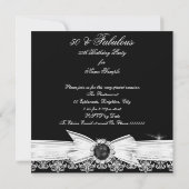 Invitation Fabuleux 50 Photo Black Pearl Blanche dentelle Ann (Dos)