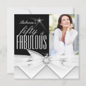 Invitation Fabuleux 50 Photo Black White 50e Anniversaire (Devant)
