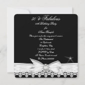 Invitation Fabuleux 50 Photo Black White Lace 50e anniversair (Dos)