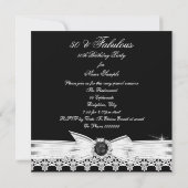 Invitation Fabuleux 50 Photo Black White Lace 50e anniversair (Dos)
