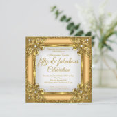 Invitation Fabuleux 50 Photo élite Gold Pearl fête d'annivers (Debout devant)