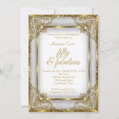 Invitation Fabuleux 50 Photo Or gris argent Pearl anniversair (Devant)