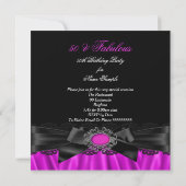 Invitation Fabuleux 50 Pink Black Lace fête d'anniversaire (Dos)