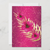 Invitation Fabuleux 50 Pink Gold Sparkle Floral Anniversaire (Dos)