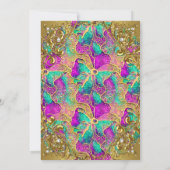 Invitation Fabuleux 50 Pink turquoise Golden Pearl fête d'ann (Dos)