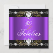Invitation Fabuleux 50 Purple Black Silver Gold 50e anniversa (Devant)