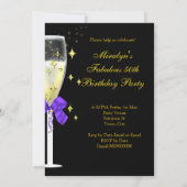 Invitation Fabuleux 50 Purple Gold Heels Champagne Party (Dos)