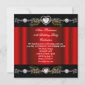 Invitation Fabuleux 50 Red Black Silver Gold 50e anniversaire (Dos)