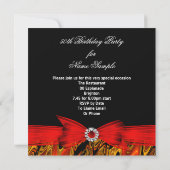Invitation Fabuleux 50 Red Gold Black Photo fête d'anniversai (Dos)