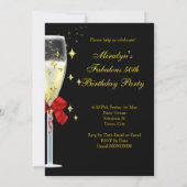 Invitation Fabuleux 50 Red Gold High Heel Champagne Party (Dos)