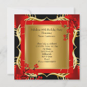 Invitation Fabuleux 50 Red Hi Heels Blossom Black Gold (Dos)