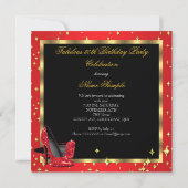 Invitation Fabuleux 50 Regal Red Champagne Heels Anniversaire (Dos)