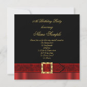 Invitation Fabuleux 50 Regal Red Gold Black Photo Anniversair (Dos)