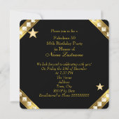 Invitation Fabuleux 50 Retro Glamor Hollywood Gold Frame 2 (Dos)
