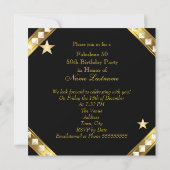 Invitation Fabuleux 50 Retro Glamor Hollywood Gold Photo (Dos)