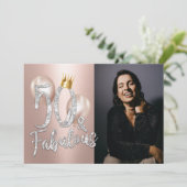 Invitation Fabuleux 50 Rose moderne Gold Queen 50e anniversai (Debout devant)