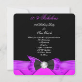 Invitation Fabuleux 50 rose violet photo fête d'anniversaire (Dos)