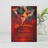 Invitation Fabuleux 50 Rouge brillant Orange Black Hibiscus (Debout devant)