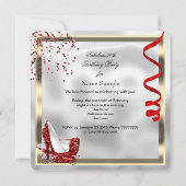 Invitation Fabuleux 50 Rouge Noir Blanc fête d'anniversaire (Dos)