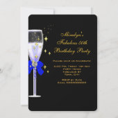 Invitation Fabuleux 50 Royal Blue Black Gold fête d'anniversa (Dos)