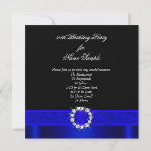 Invitation Fabuleux 50 Royal Blue Black Photo fête d'annivers (Dos)
