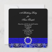 Invitation Fabuleux 50 Royal Blue Diamond fête d'anniversaire (Dos)