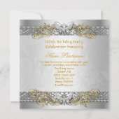 Invitation Fabuleux 50 Silver Gold Butterfly fête d'anniversa (Dos)