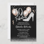 Invitation Fabuleux 50 Silver High Heel Girl 50e anniversaire (Devant)