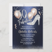 Invitation Fabuleux 50 Silver High Heel Navy 50e anniversaire (Devant)
