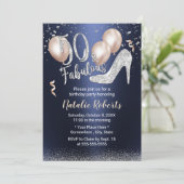 Invitation Fabuleux 50 Silver High Heel Navy 50e anniversaire (Debout devant)