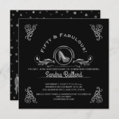 Invitation Fabuleux 50 Silver High Heures Anniversaire (Devant / Derrière)