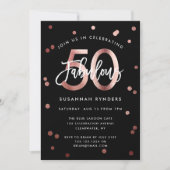 Invitation Fabuleux 50 | Soignée Rose Gold Anniversaire (Devant)