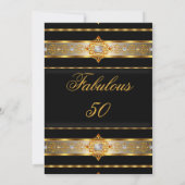 Invitation Fabuleux 50 Super Elegant Anniversaire Or Noir (Dos)
