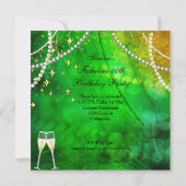 Invitation Fabuleux 50 talons d'or vert Champagne Anniversair (Dos)