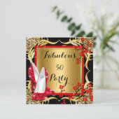 Invitation Fabuleux 50 talons rouges Blossom Black Parties sc (Debout devant)