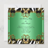 Invitation Fabuleux 50 Vert Or Noir Blanc Zèbre (Dos)