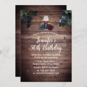 Invitation Fabuleux 50 Vin Rouge Vignoble rustique Anniversai (Devant / Derrière)