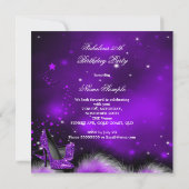 Invitation Fabuleux 50 violet haut talon fête d'anniversaire (Dos)
