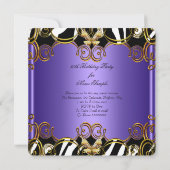 Invitation Fabuleux 50 Violet Or Noir Blanc Zèbre (Dos)