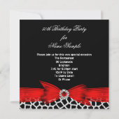 Invitation Fabuleux 50 Wild Red Black Photo fête d'anniversai (Dos)