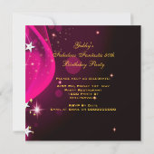 Invitation Fabuleux 50 Woman's Hot Pink Gold fête d'anniversa (Dos)