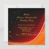 Invitation Fabuleux 50 Woman's Red Gold Birthday Party (Dos)